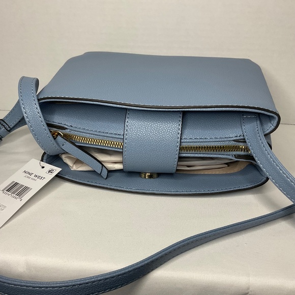 Nine West light blue leather cross body handbag - Picture 4 of 8